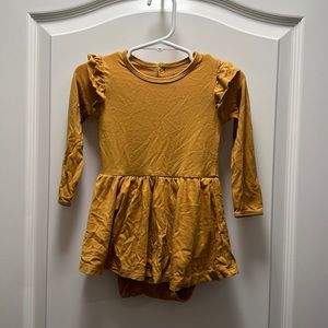 Kyte Baby marigold long sleeve twirl bodysuit dress